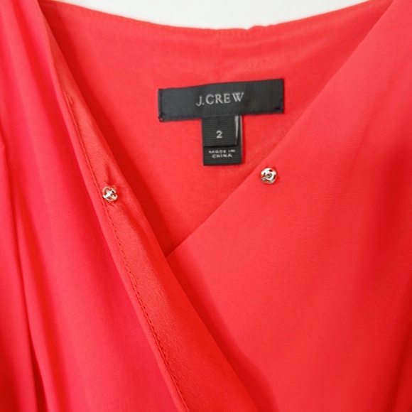 J.Crew Black Label Red Wrap ruffle tie maxi dress women size 2 - Picture 9 of 9